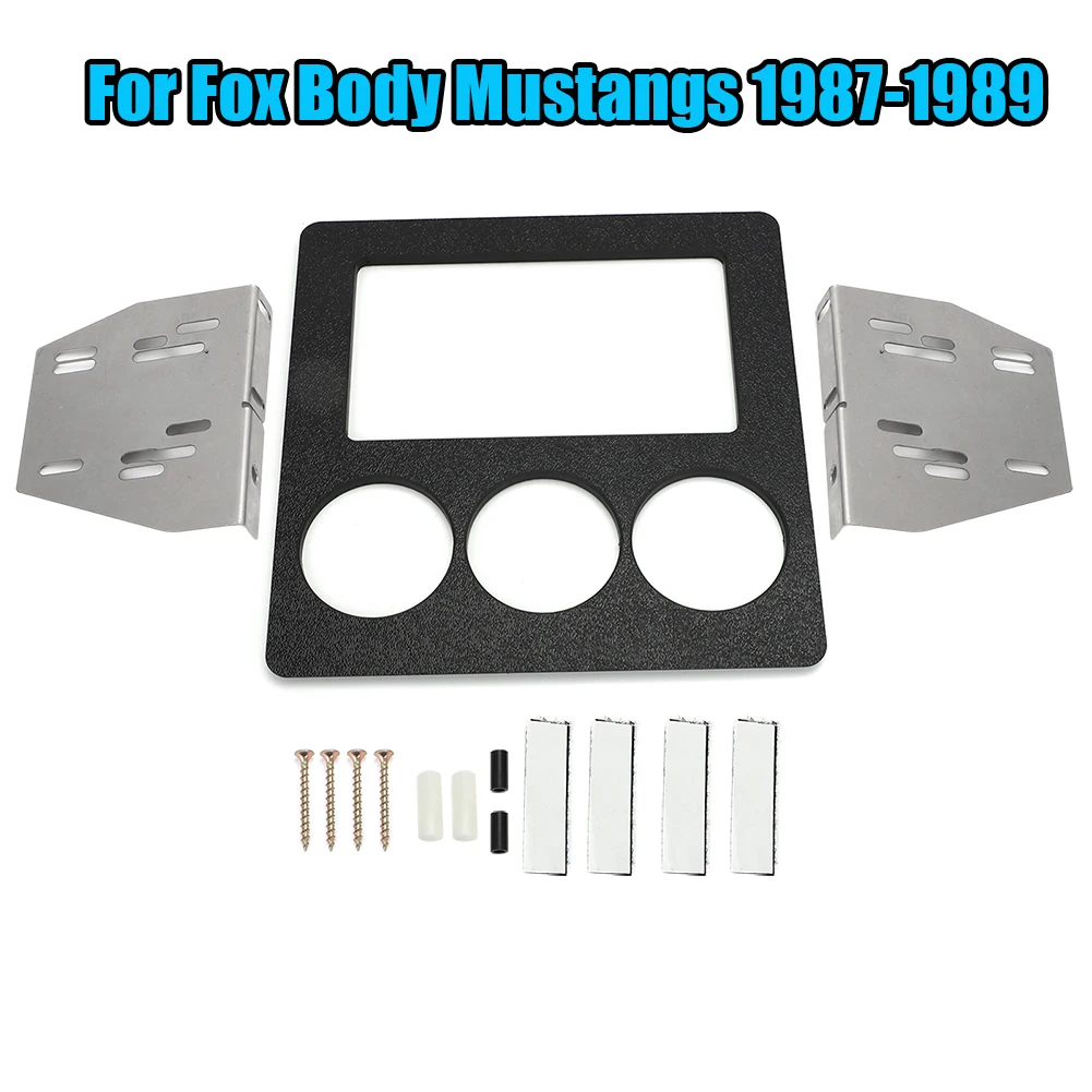 For 1987-1989 Ford Fox Body Mustang Radio Relocation Double Din Trim Bezel Black Plastic