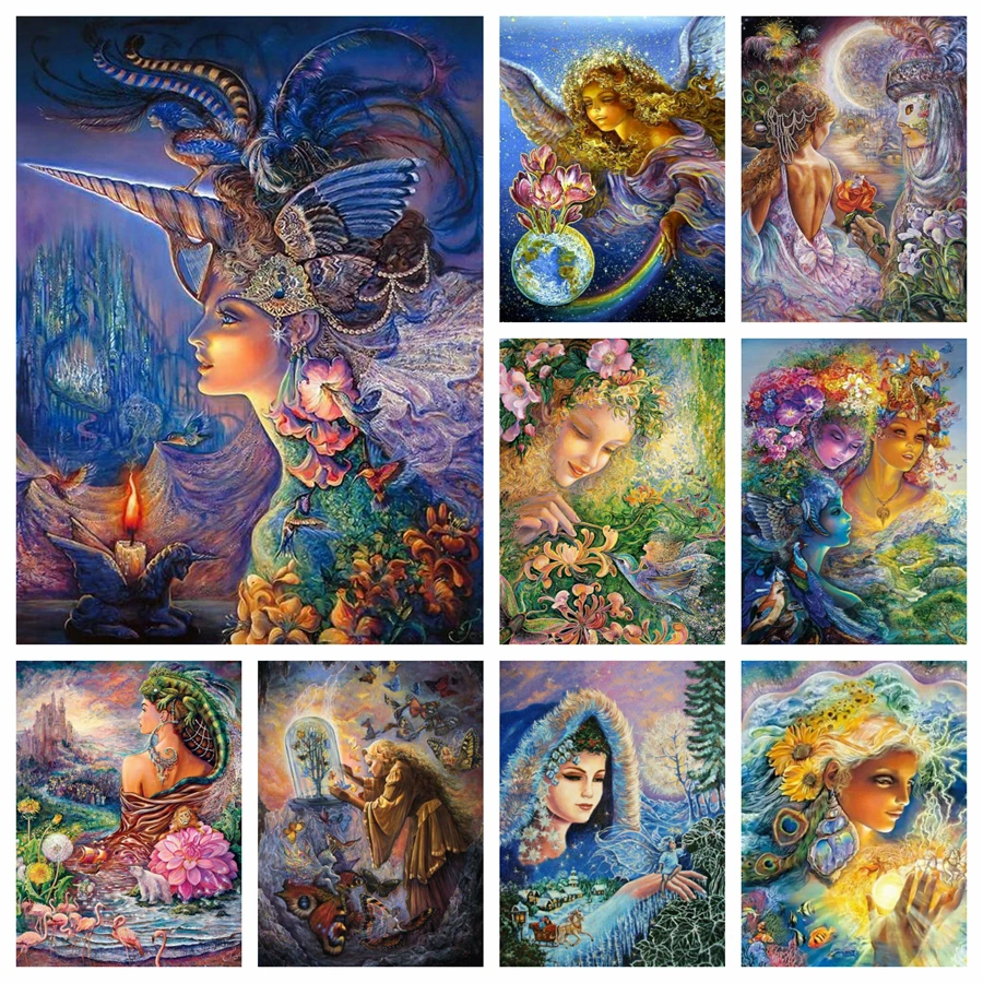 

Diy 5d Fantasy Myth Diamond Painting Art The Spirit Of Winter Earth Fairy Full Round Drills Mosaic Cross Stitch Wall Decor