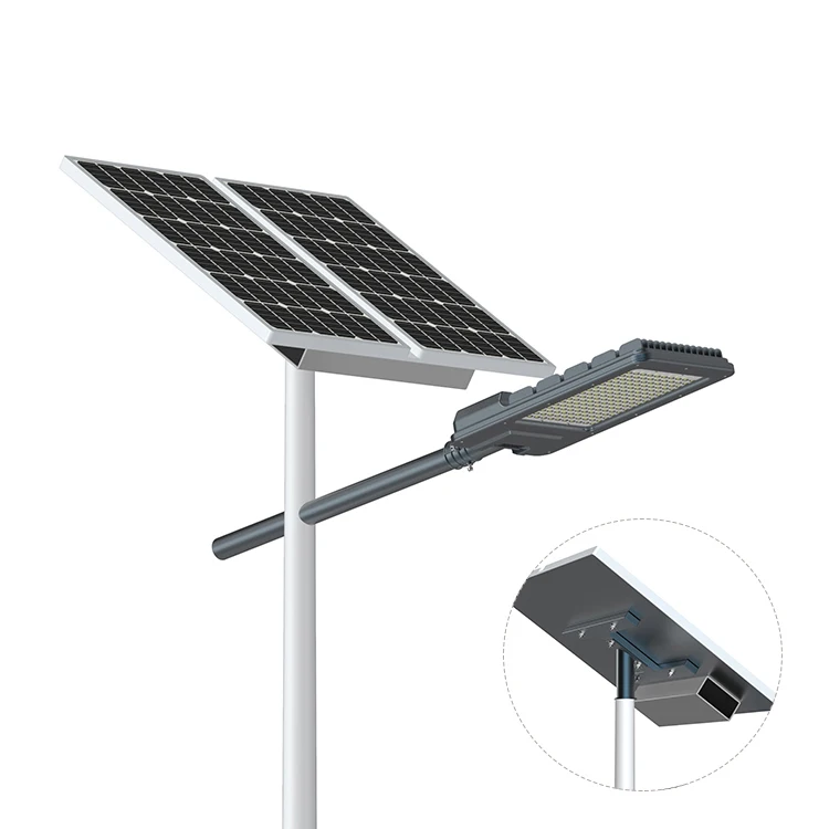 solar street light complete set solar street light external liFePo4 lithium battery under the solar panel