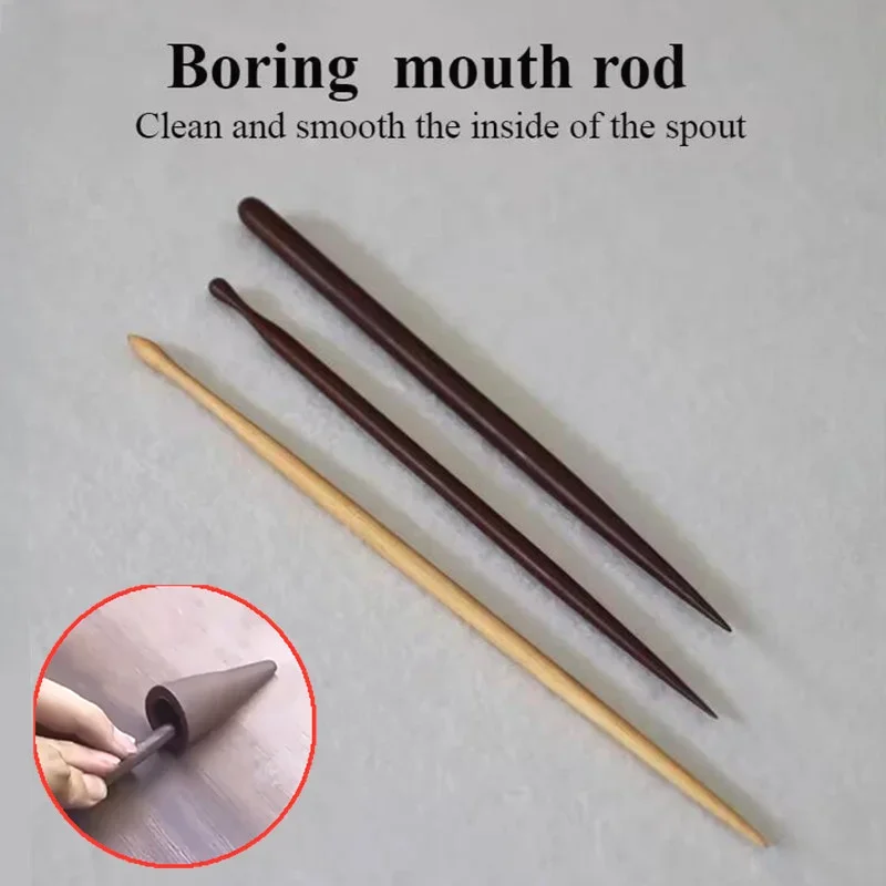 Yixing Lila Ton Teekanne, Der Werkzeug Langweilig Mund Stange Bakelit Bambus Manuelle DIY Ton Kunststoff Auslauf Reinigen Die Innenwand Glatt