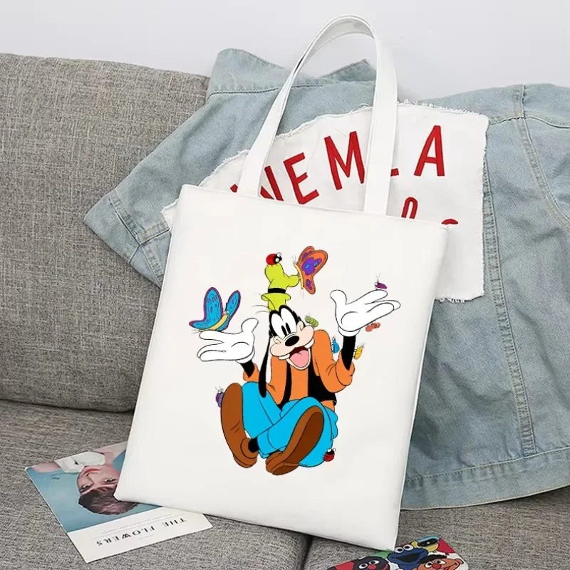 

New Disney Cartoon A Goofy Movie Fun Foldable Reusable Cloth Shopping Bag Harajuku Bag Student Canvas Tote Bag Handbag Gift