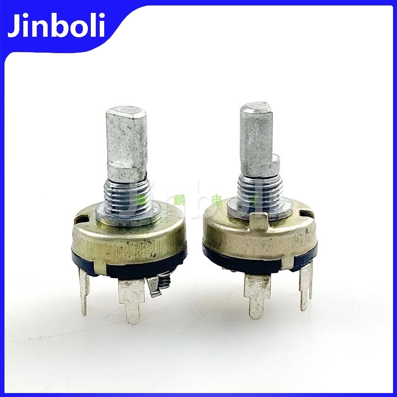 2PCS RV17 Type D50K 5Pins Vertical Single Potentiometer With Rotary Switch For Dimming And Speed Adjustment 15mm Handle Length