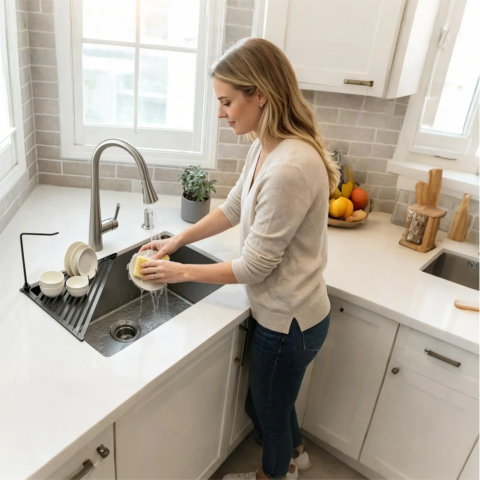 Drying Rack Kitchen Triangle Rustproof Metal Foldable Drainers Sink Dish Drying Rack For Organization Drainage Home Countertop