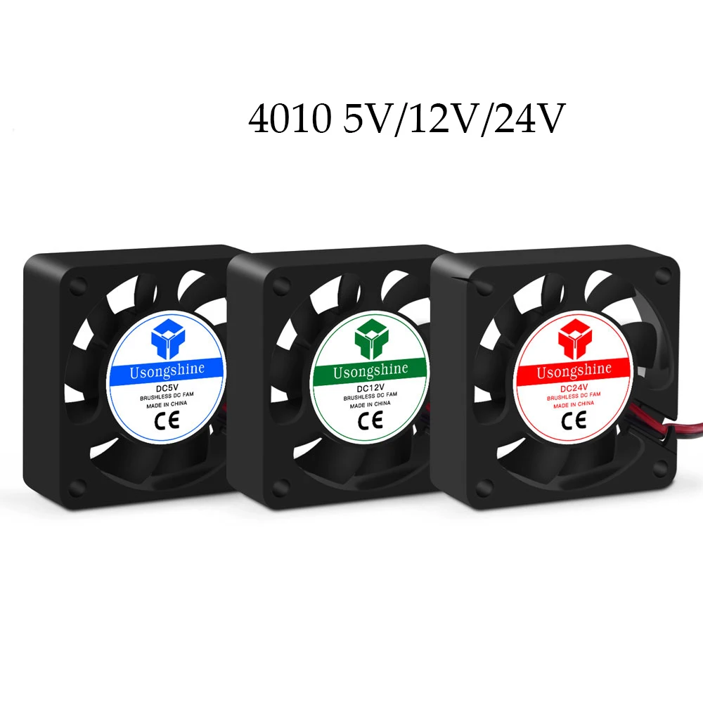 

DC 5V/12V/24V Computer Fan Cooling Fan 4010 (40*40*10mm) Fan Volt Brushless Fans For Heatsink Cooler Radiator or 3D Printer