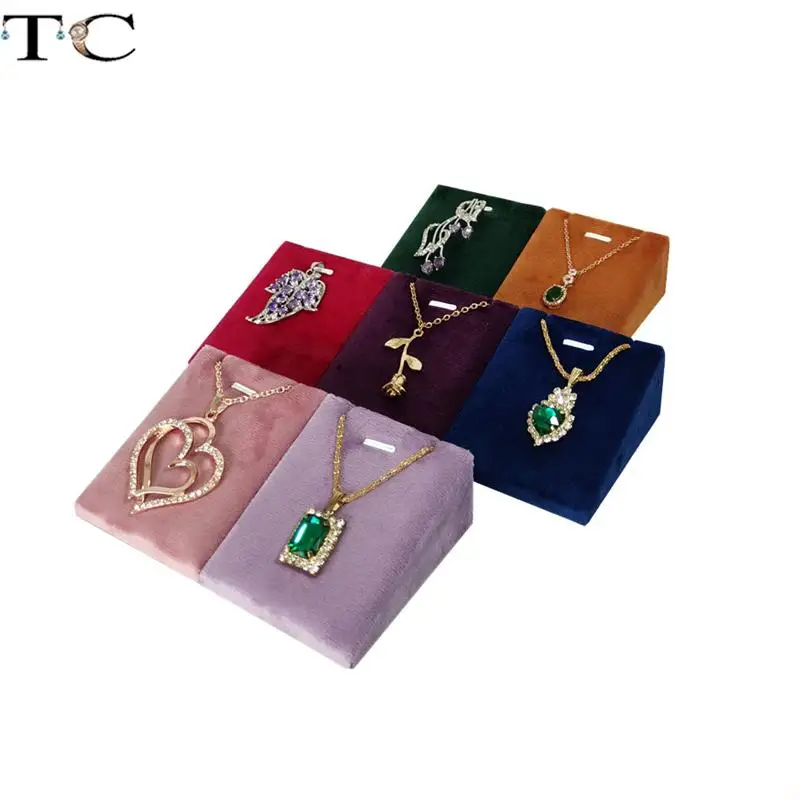 Necklace Organizer Exhibitor Jewelry Display Props Wholesale 5Pcs/lot 6*7Cm Small Rack High Quality Velvet Necklace Holder