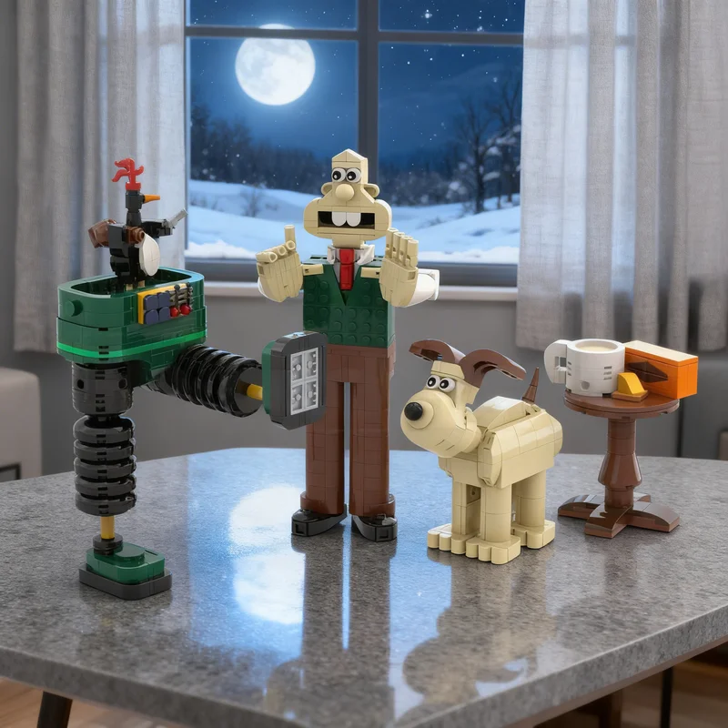 

894pcs MOC Wallace Gromit The Wrong Trousers Icons Model Building Blocks Construction Christmas Gifts Toys Creative Brick Kids