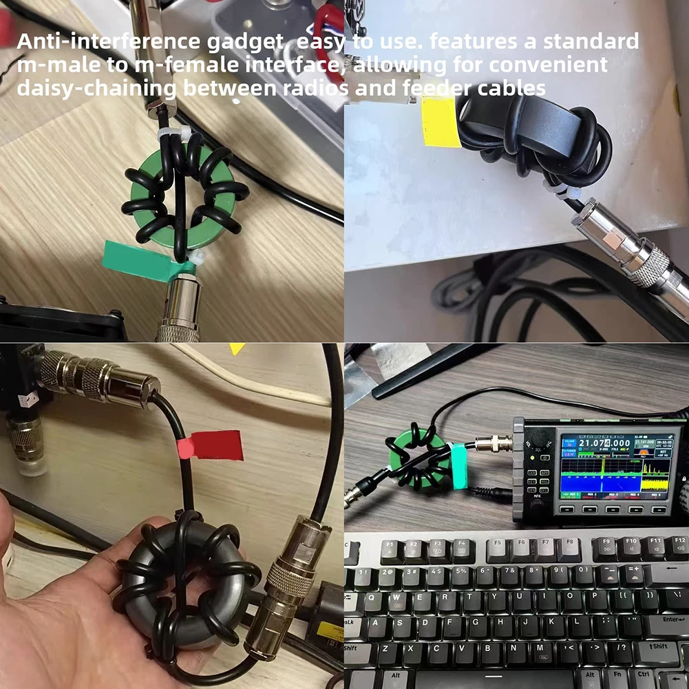 1.8-54MHz Shortwave Choke Ring For HF Shortwave Radios, 1:1 Current Balun Shortwave Choke Coil Magnetic Ring
