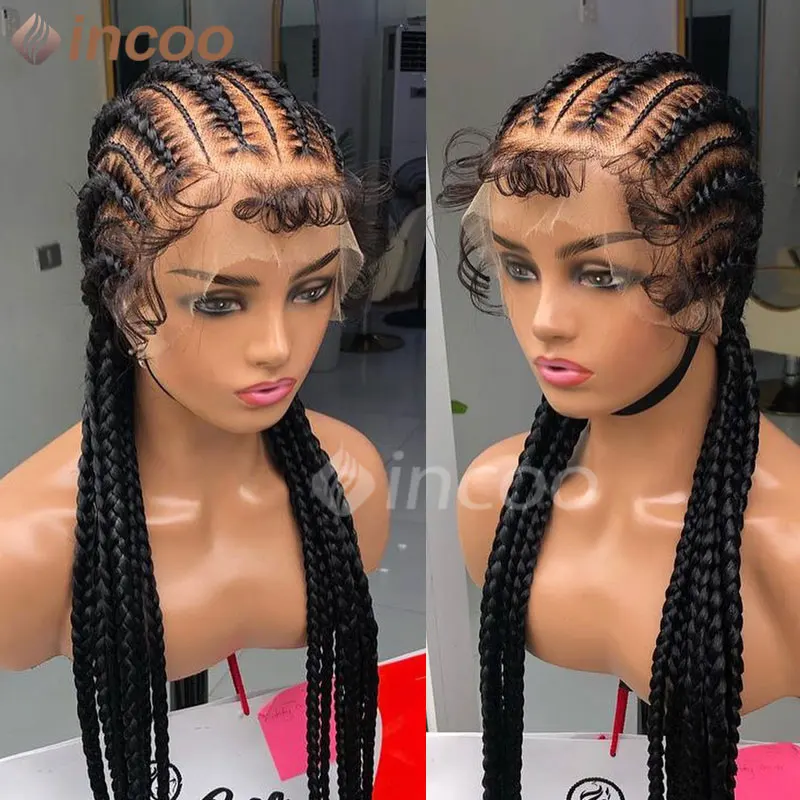 Synthetic Full Lace Braided Wigs For Black Women 36