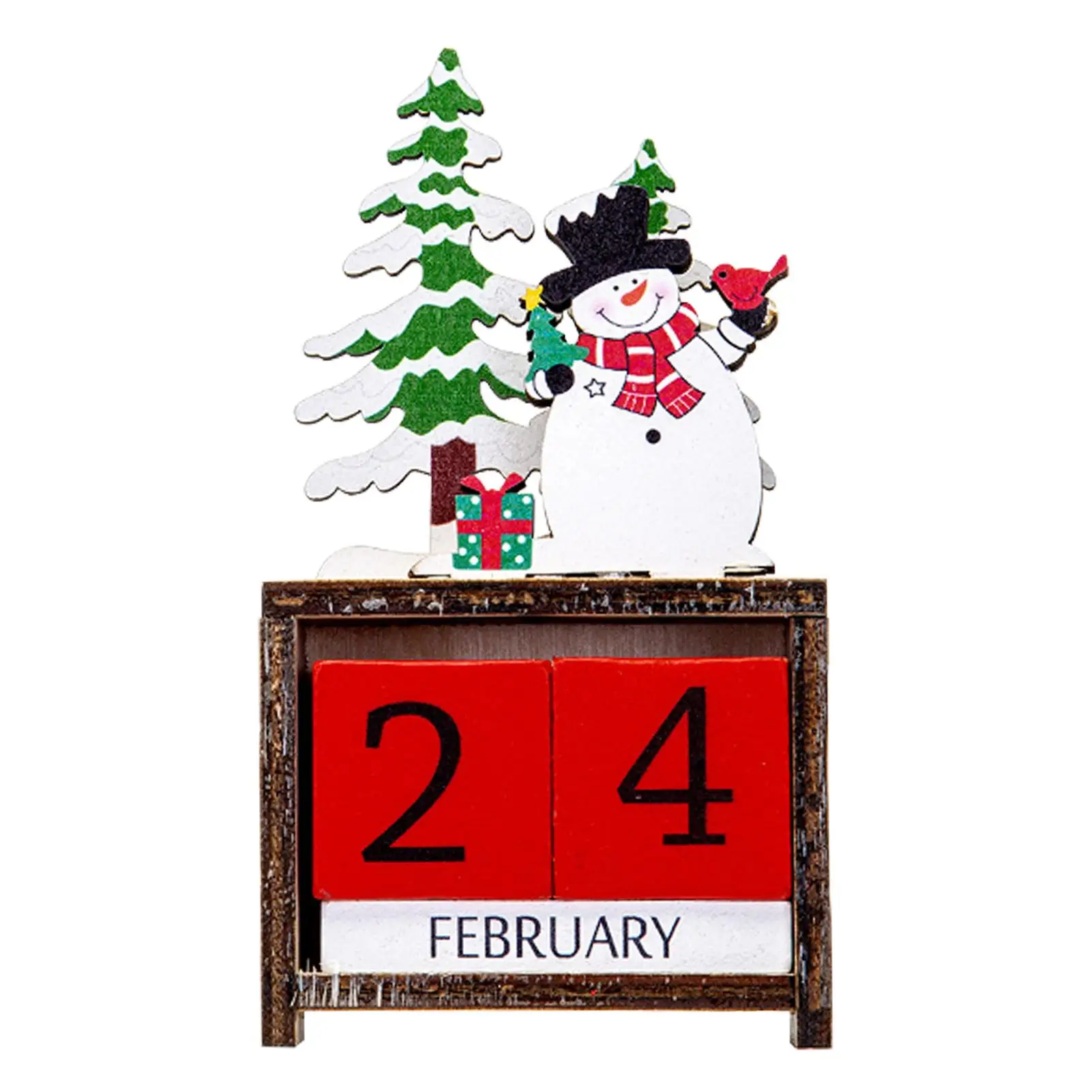 Christmas Countdown Blocks Santa Claus Reindeer Snowman Signs Wooden Blocks Christmas Countdown Advent Calendar Party Table