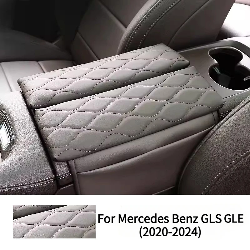 Center Console Armrest Box Cover Pad Decoration For Mercedes Benz GLE GLS Class W167 X167 Leather Anti-Scratch Car Accessories