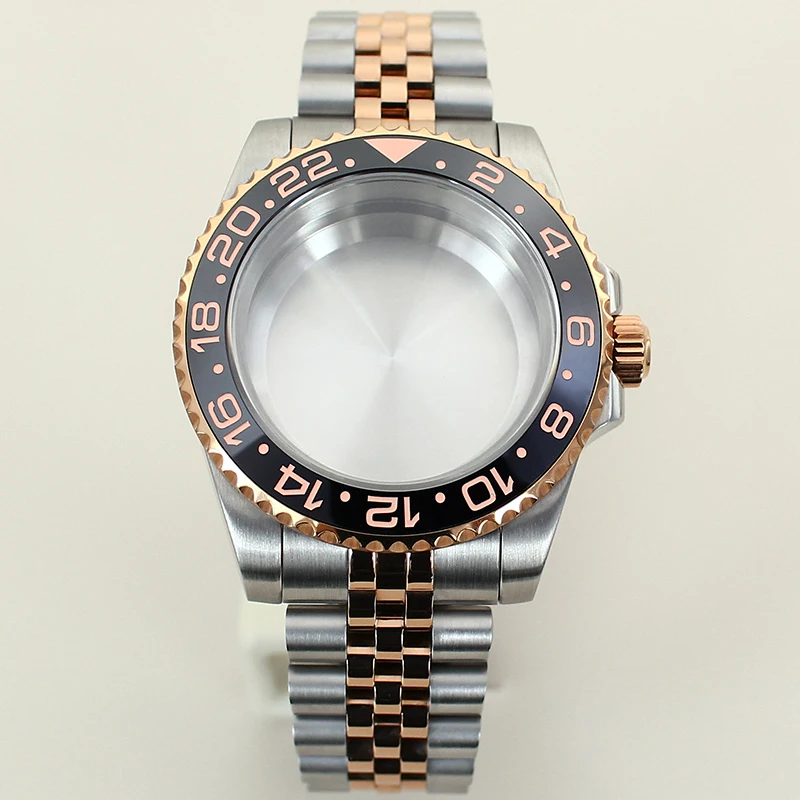 

40mm Hight Quality NH35 Watch Case Sapphire For NH34 NH35 NH36/38 ETA2824 Miyota8215 Movts 20ATM Sliding Buckle Jubilee Bracelet