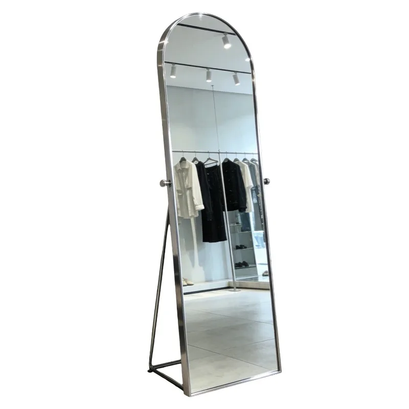 Clothing store fitting mirror full body floor mirror stainless steel wall full-length mirror