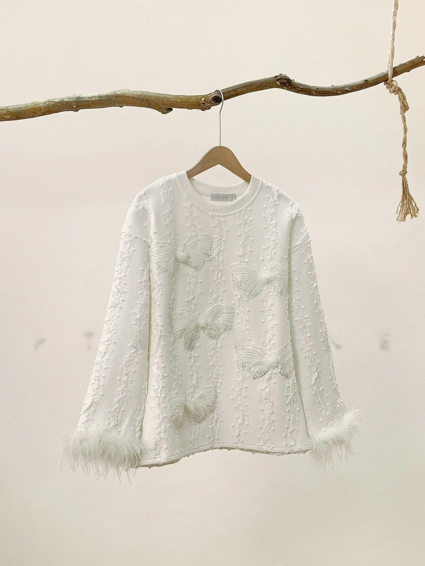 

Свитшот Putherine с пайетками и асимметричным кружевом, свободного кроя, с длинными рукавами, из органического хлопка, женская модная одежда, весна