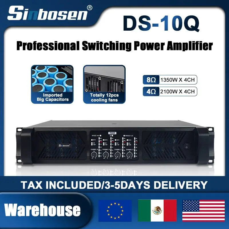 ترقية 10Q مع 8 مراوح خلفية نظام تبريد عالي 4 قنوات X 1350 واط مضخم طاقة صوتي احترافي