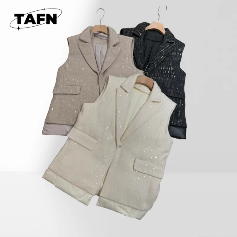 Down Vest Is Beautiful and All-Matching Lightweight Sweater for Women, Great for Spring & Fall Weather A25349