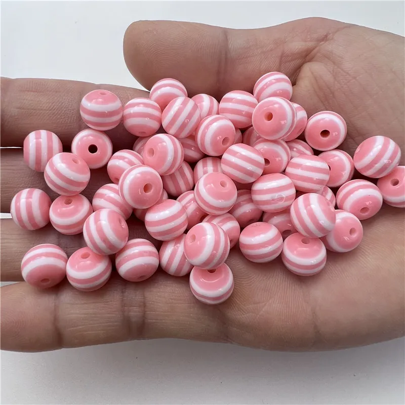 8-10mm Charm Acrylic Stripe Colorful Perforation Spacer Beads Beaded Bracelet Necklace Amulet DIY Accessory Making Supplies Find