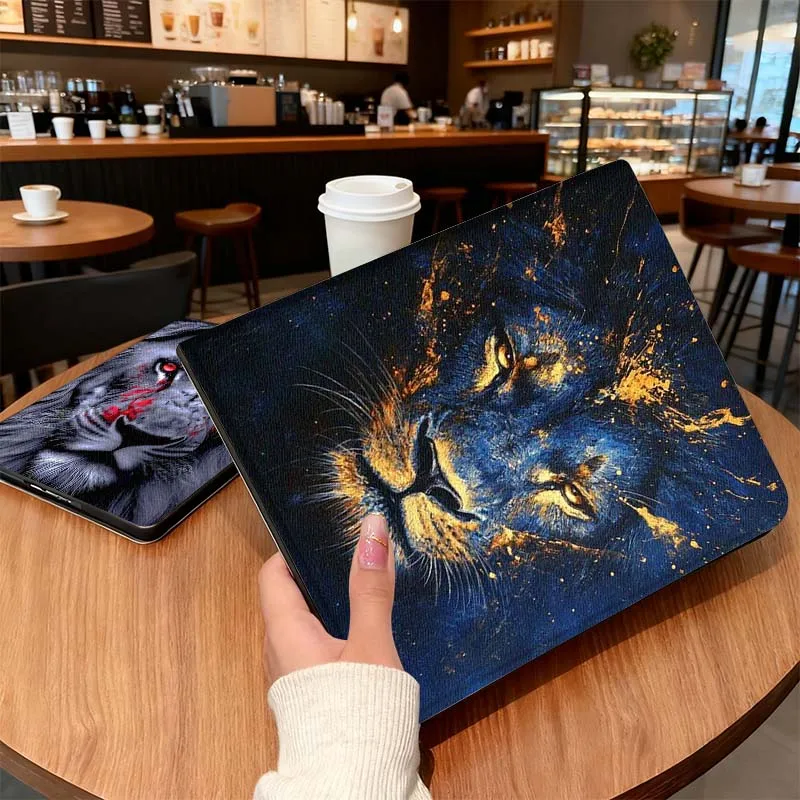 

Lion Dark Cool Pattern For Samsung Galaxy Tab S10 S9 S8 S7 Lite FE Plus Scratch resistant Pen Tray Tablet Case Gift