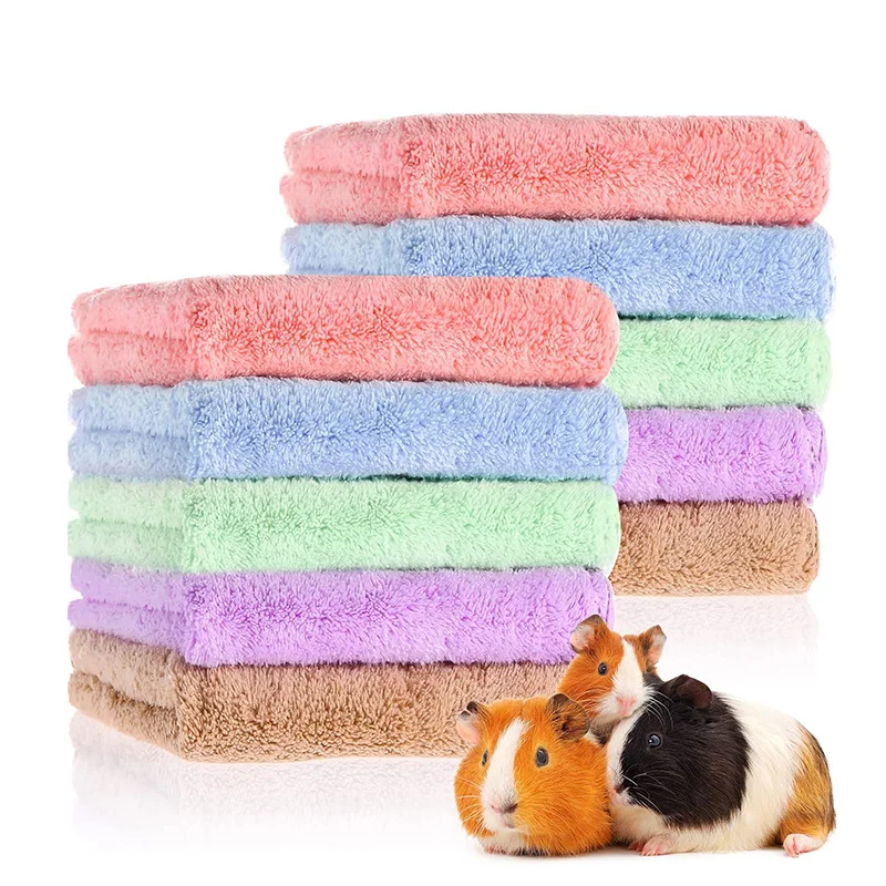 2Pcs Guinea Pigs Blankets Hamster Fleece Cage Liners Soft Towels Guinea Pig Accessories Small Pet Supplies Sleep Bedding Mats