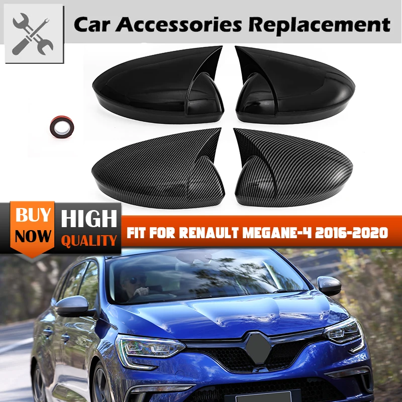 

Carbon Fiber Look Car Side Wing Rearview Mirror Cover Cap For Renault Megane 4 MK4 2016-2020 Bat Rear View Mirror Cover