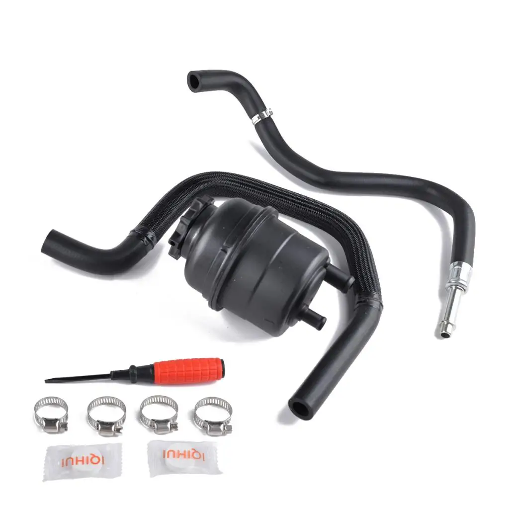 Hydraulic Steering Reservoir Hose Set Black ABS Pump Connection for BMW Power Steering System E38 E39
