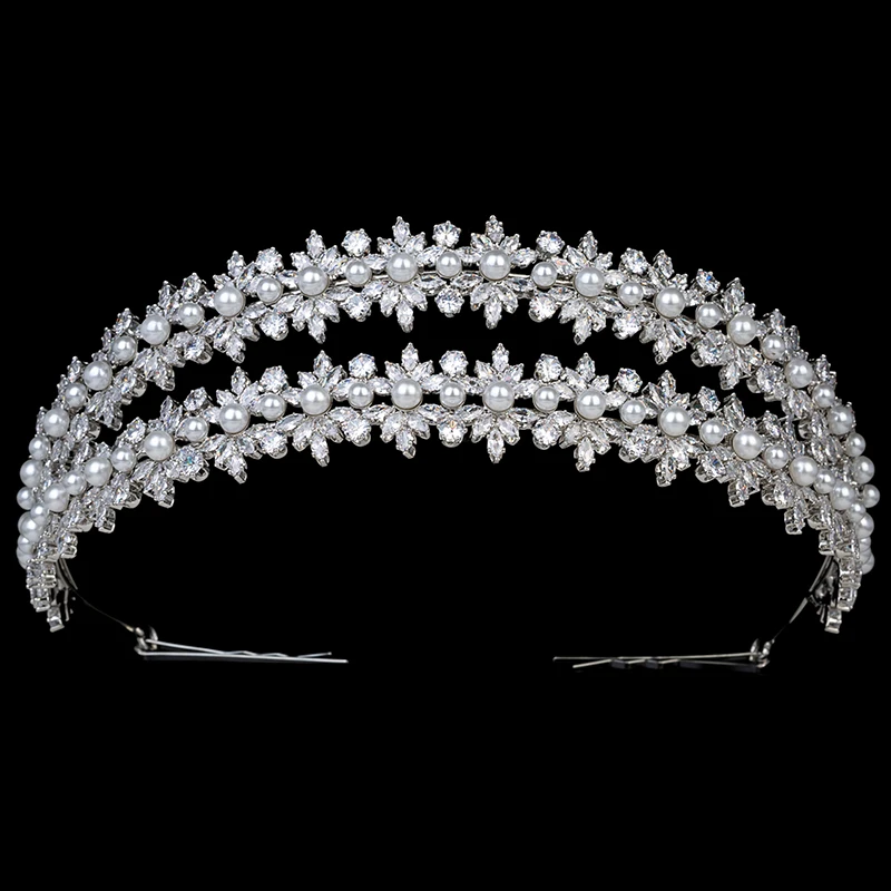 

Tiaras and Crown HADIYANA Fashion Romantic headband Wedding Hair Accessories Party Charm Jewelry BC5834 Women Girls Gifts