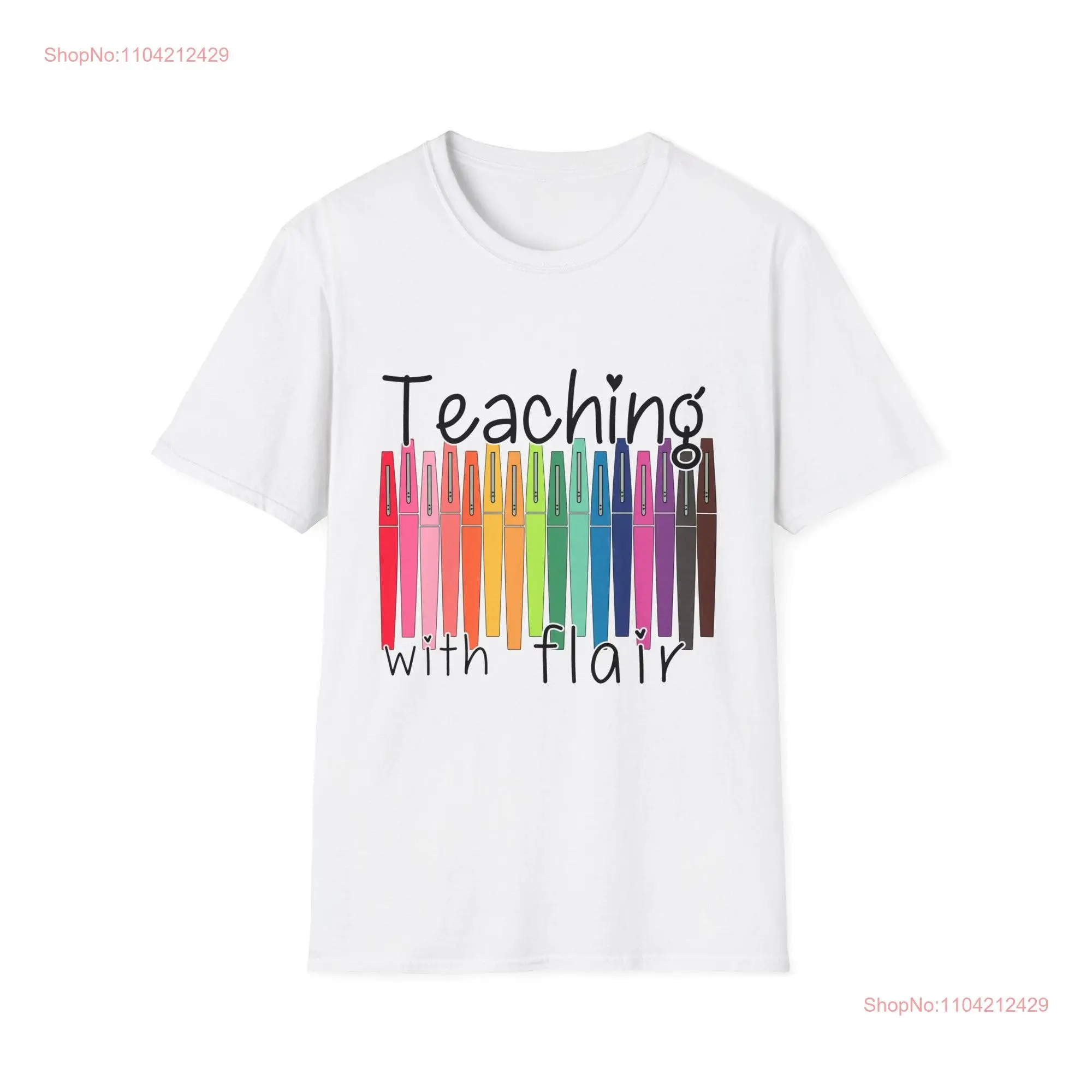 Teaching with Flair Teacher Softstyle T Shirt long or short sleeves