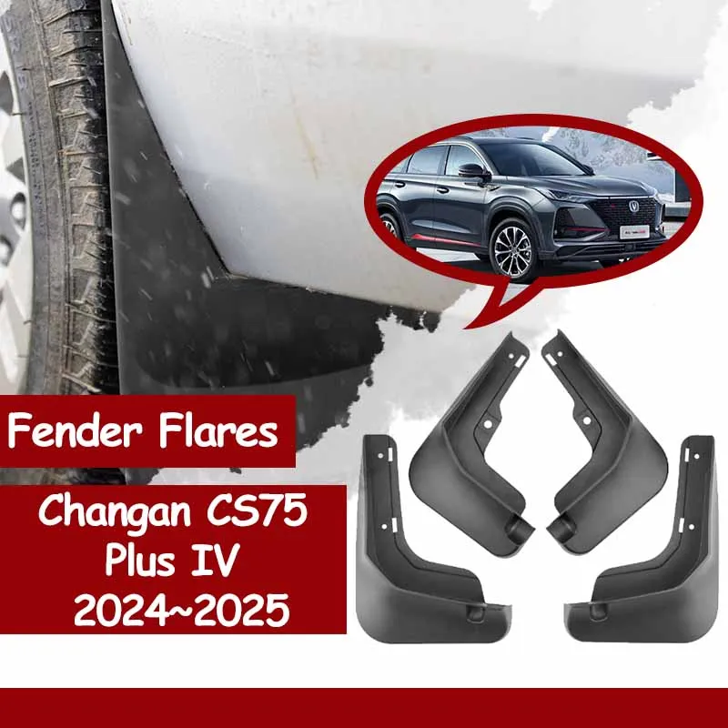 

Car Mudflaps Fender Flares for Changan Automobile CS75 Plus IV 2024~2025 Fenders Splash Guard Wheel Protecti Mud Flap Exterior.