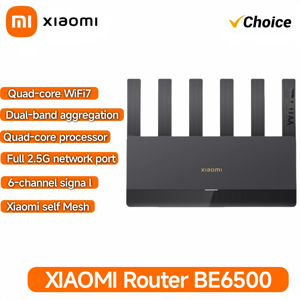 

Original Xiaomi BE6500 Router Wi-Fi 7 Dual-Band Mesh 4x2.5G Ports Qualcomm Quad-Core 6500Mbps MLO Gaming IPTV Home Office