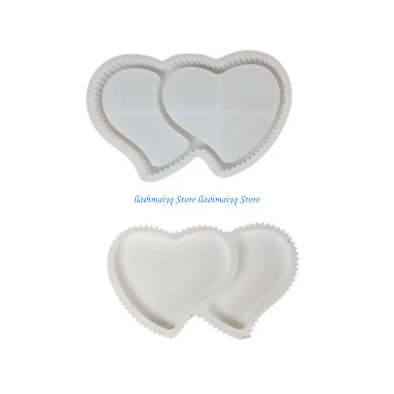 

573B Sturdy Safe Silicone Heart Striped Tray Mold For Candle Soap Crafts Accessory