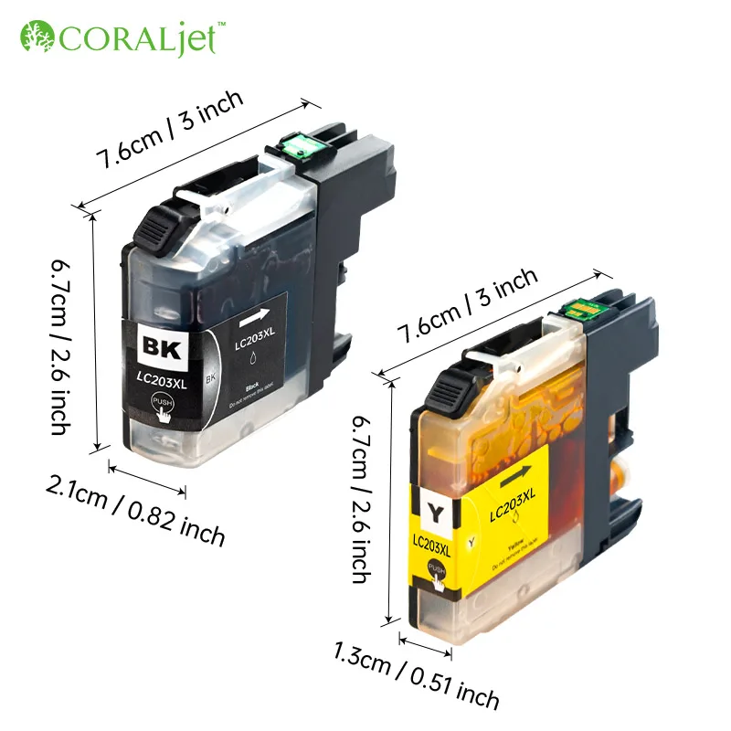 4PCS Compatible Ink Cartridge High Yield Replacement for Brother LC203 XL MFC J4320 4420 4620 5520 5620 5720 480 680 880 885