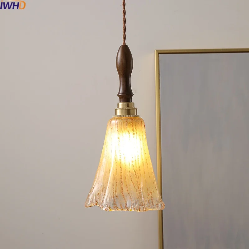 

IWHD Glass Copper LED Pendant Lights For Living Room Bedroom Corridor Home Decor Modern Hanging Lamp Luminaire Suspendu