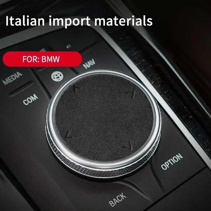 Alcan tara Suede Car Multimedia Button Knob Cover Sticker For BMW F20 F30 F36 F10 G20 G30 1 2 3 4 5 Series X3 F25 X4 X5 X6