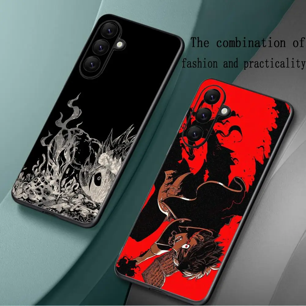 Black Clover japan anime Phone Case For Samsung Galaxy S26 S25 S24 S23 S22 S21 S20 Plus Ultra Note20 Soft Black