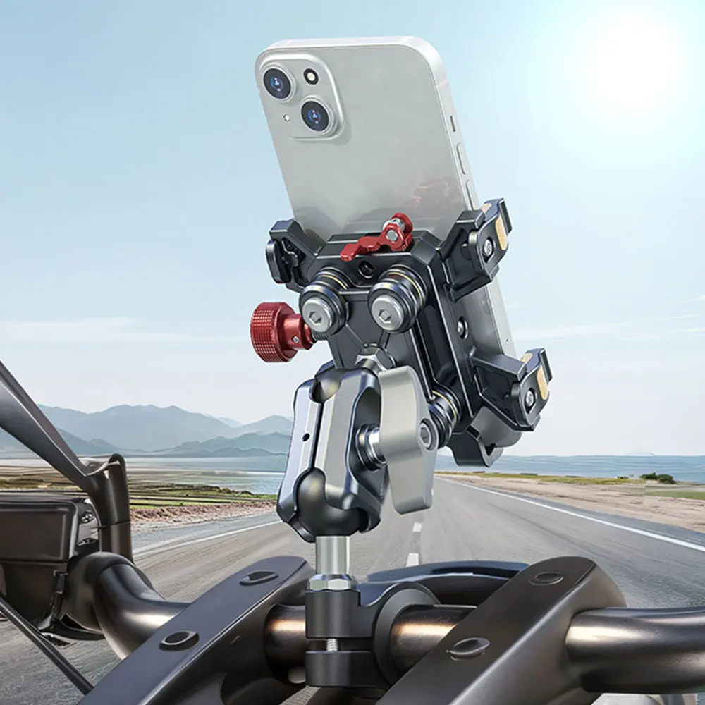 

Universal Motorcycle Phone Holder High Quality Alloy Dampener Mobile Stand 360° Rotatable Bike Motorbike Navigation Bracket