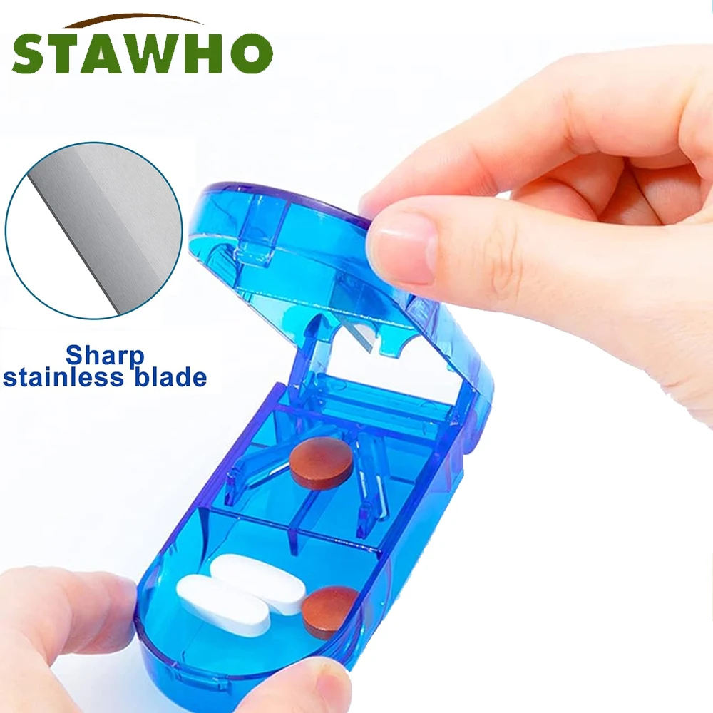 

1Pcs Pill Cutter with Safety Shield, Safely Cut Pills and Vitamins,Pill Splitter,Pill Splitter,for Cutting Small Pills in Half