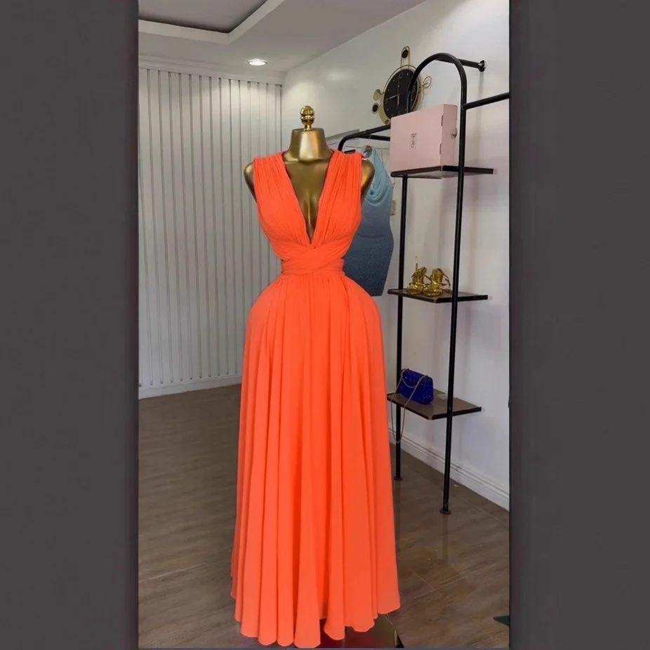 Vestido largo para mujer, Vestidos de playa con cuello en V, ropa de calle Y2k, elegante empalme para fiesta, trabajo nocturno, sin mangas, cintura alta, corte ajustado