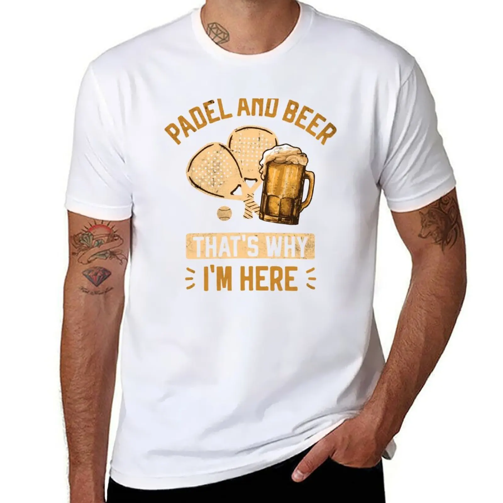 

Padel and Beer That’s Why I’m Here Funny Padel for beer lovers padel players T-Shirt t shirt man plain T-Shirt