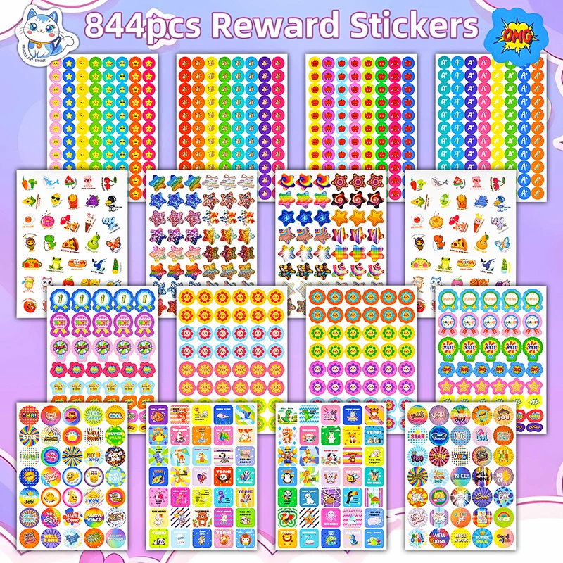 ملصقات تحفيزية للفصول الدراسية للأطفال والطلاب، ملصقات صغيرة لرسوم المكافآت، هدية العودة إلى المدرسة، دراسة مكافأة للأطفال #3