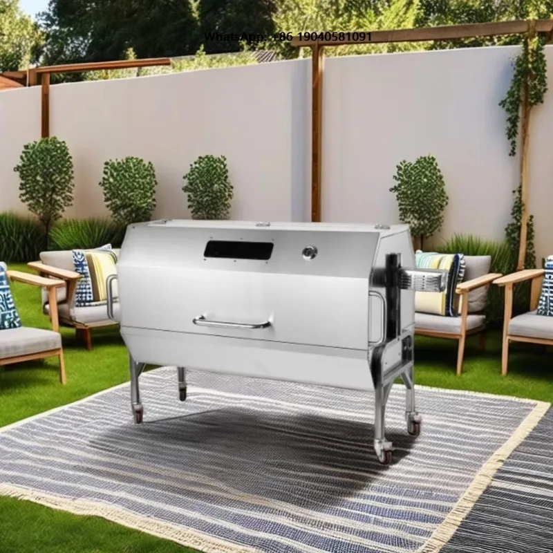Piezoelectric Ignition BBQ Grills for Whole Pig Lamb Spit Fully Automatic Butane Outdoor Portable Adjustable Height Commercial