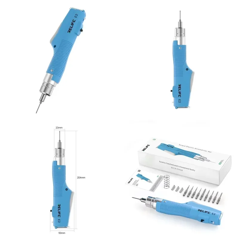 RELIFE E2 Torque Electric Screwdriver Set Multi-speed Adjustable Torque Electric Screwdriver for Mobile Phone Screw
