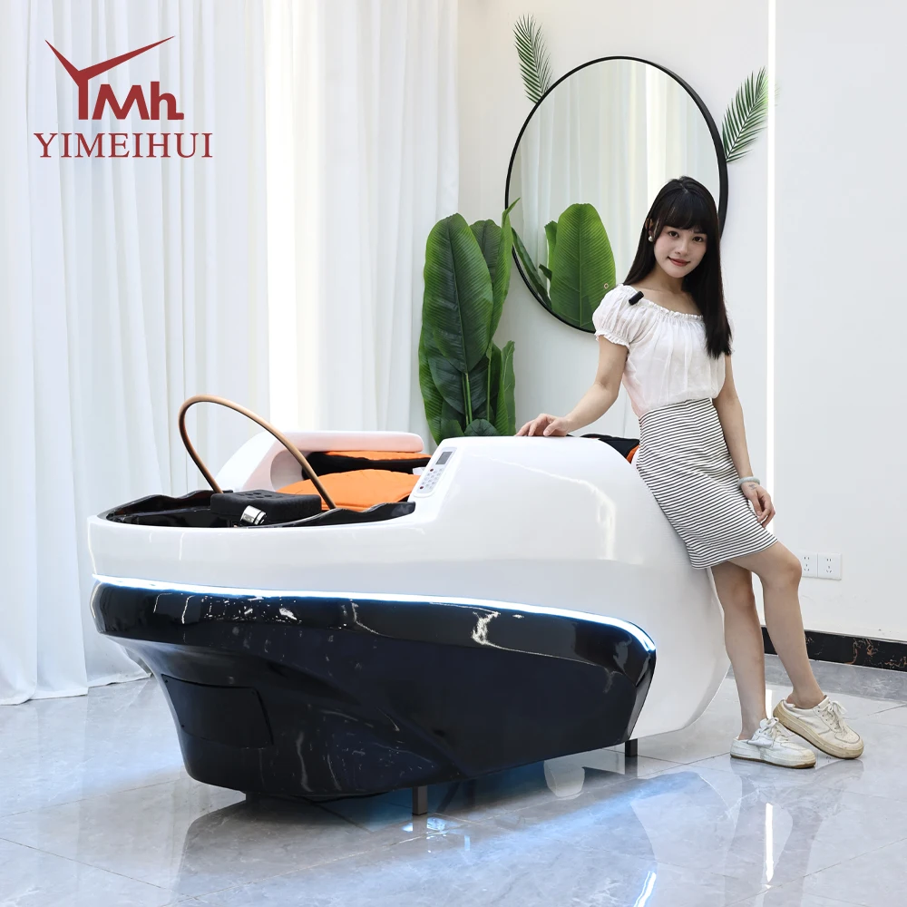 Modern Automatic Hair Salon Furniture Multifunctional Beauty Salon Massage Shampoo Hair Washing Chair with Bowl