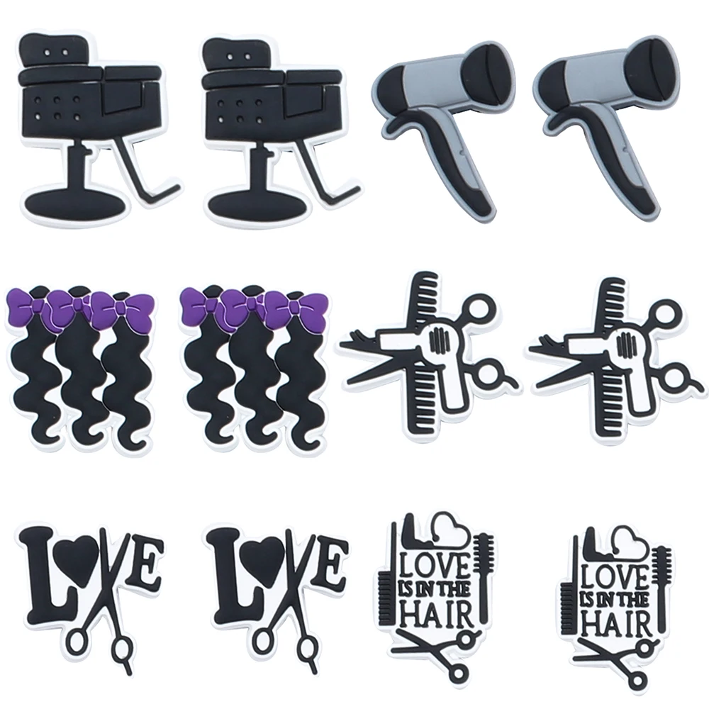 6-60pcs Hair Care Series Shoe Charms For Sandals,Shoe Decoration Accessories Shoe Pins Great Gift For Men Wom