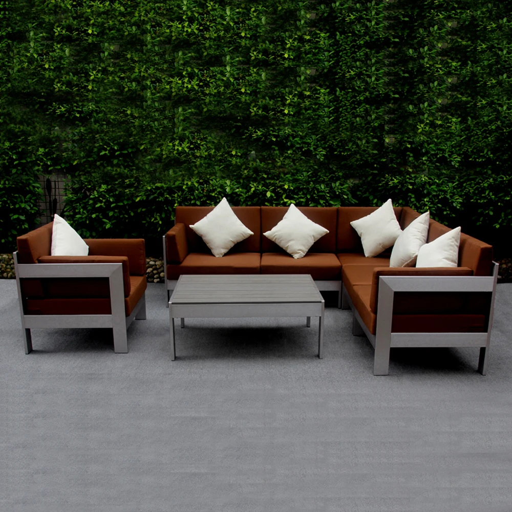 

OR-Modern Outdoor Lounge Patio Furniture Quality Wood and Fabric Corner Sofa Set with Free Combined Hotsale Design!