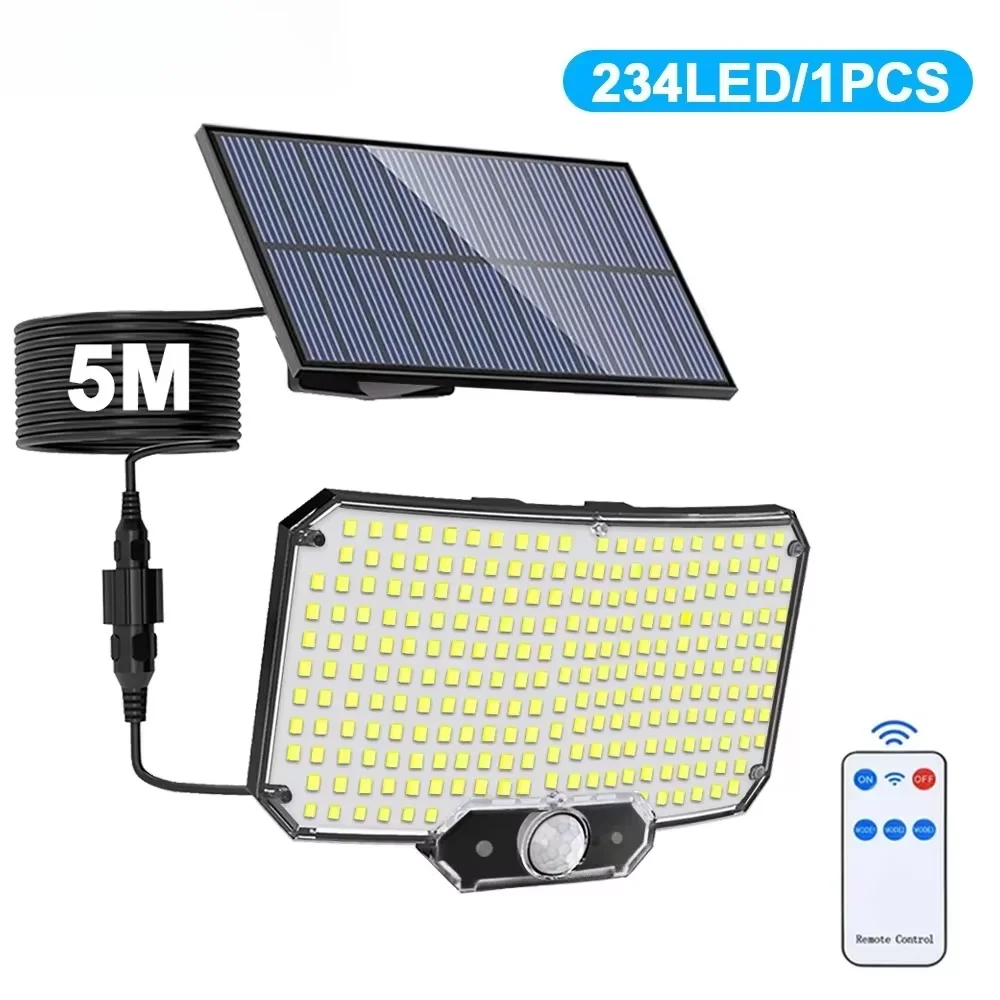 Image of Neue 234LED Solar-Außenleuchten Solarbetriebene Sicherheitsleuchte mit Bewegungssensor 234LED Wandleuchte IP65 Wasserdicht Garten