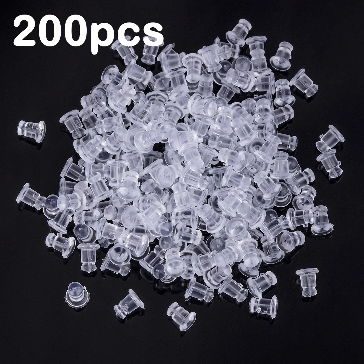 100–500 Stück Silikon-Ohrring-Verschlüsse, sicherer Kugel-Kupplungsstopper, klare Ohr-Clog-Muttern für DIY-Schmuck, Ohrstecker, Zubehör