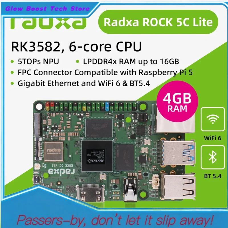 Glow 5C RK3588S2, Radxa ROCK 5C Lite RK3582, computer a scheda singola