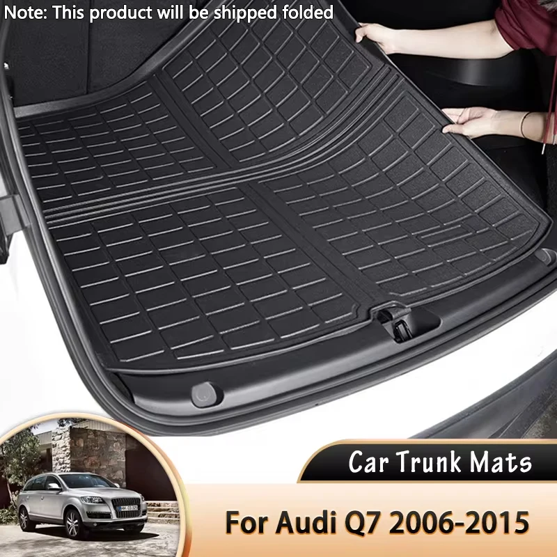 for Audi Q7 MK1 4L 2006~2015 2011 2012 2013 2014 Car Rear Trunk Mat Waterproof Protective Liner Trunk Tray Floor Mat Accessories