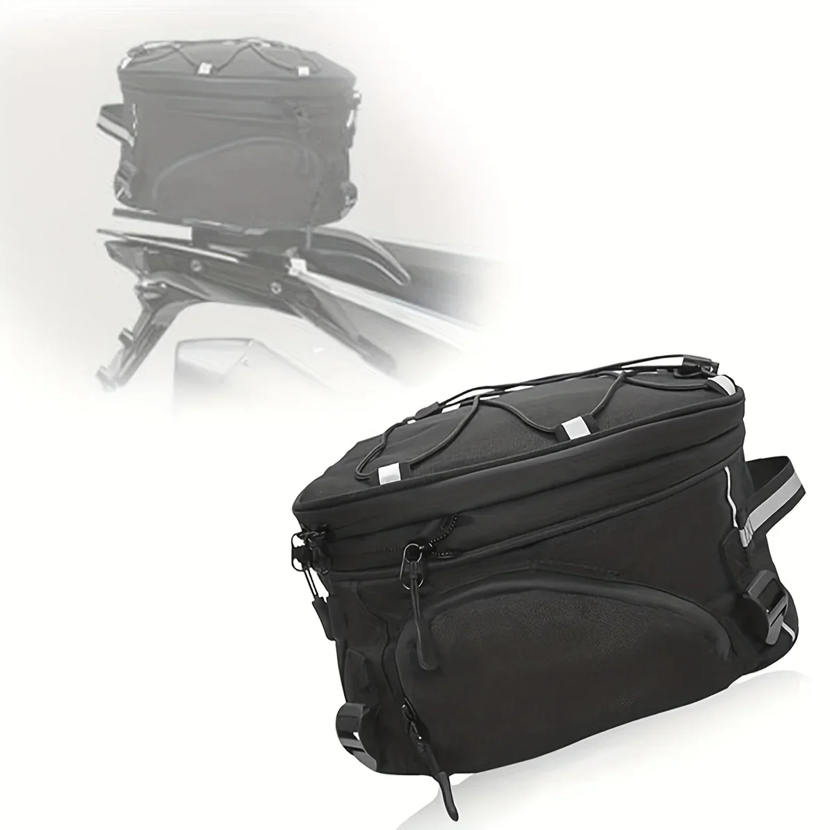 Expandable Motorcycle Tail Bag, Dual Use Motorcycle Rear Seat Bag with Waterproof Rain Cover Motorbike Bags
