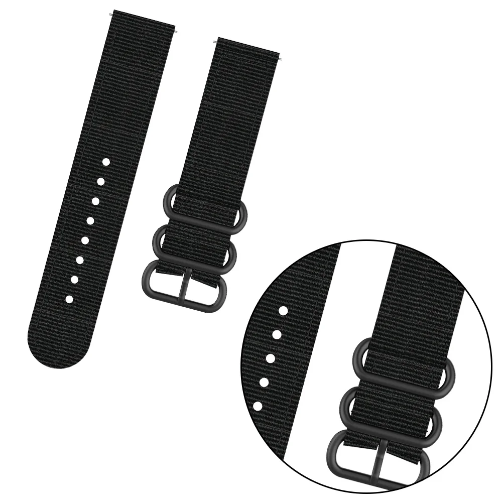 

Simple Design Nylon Watch Band Black Replacement Strap for Forerunner 245M 645 Active3 Comfortable Lightweight