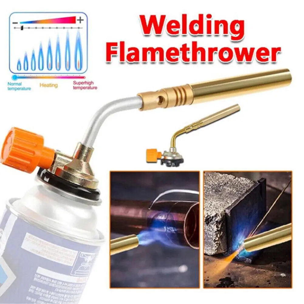 2024 Welding Gas Flame Gun Butane Burner Brazing Flamethrower Heat Soldering Outdoor Camping Gun BBQ Portable Equipment